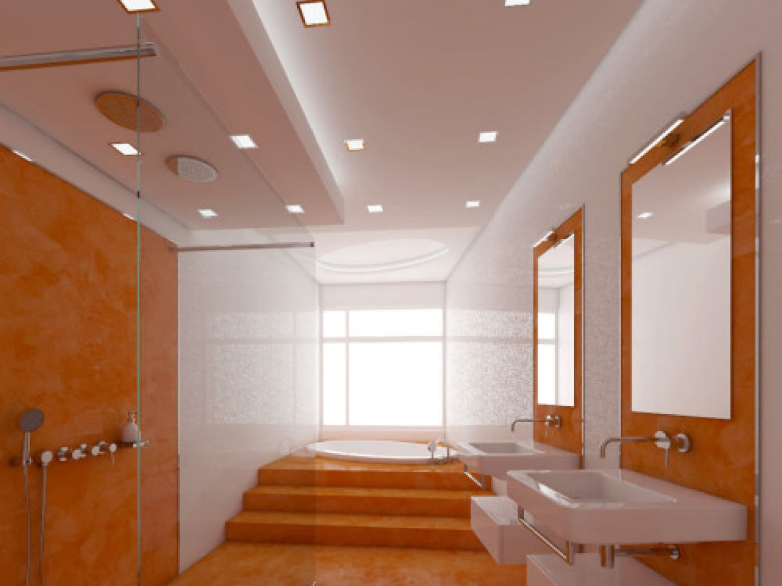 Отделка комнат потолки. Подвесной потолок в ванной комнате. Потолок в ванную комнату. Оранжевая ванна. Подвесной потолок в ванну.